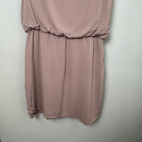 THEORY Jaylyn Rove Draped Mini Dress‎ Nude/Tan Size 8 - Picture 7 of 10